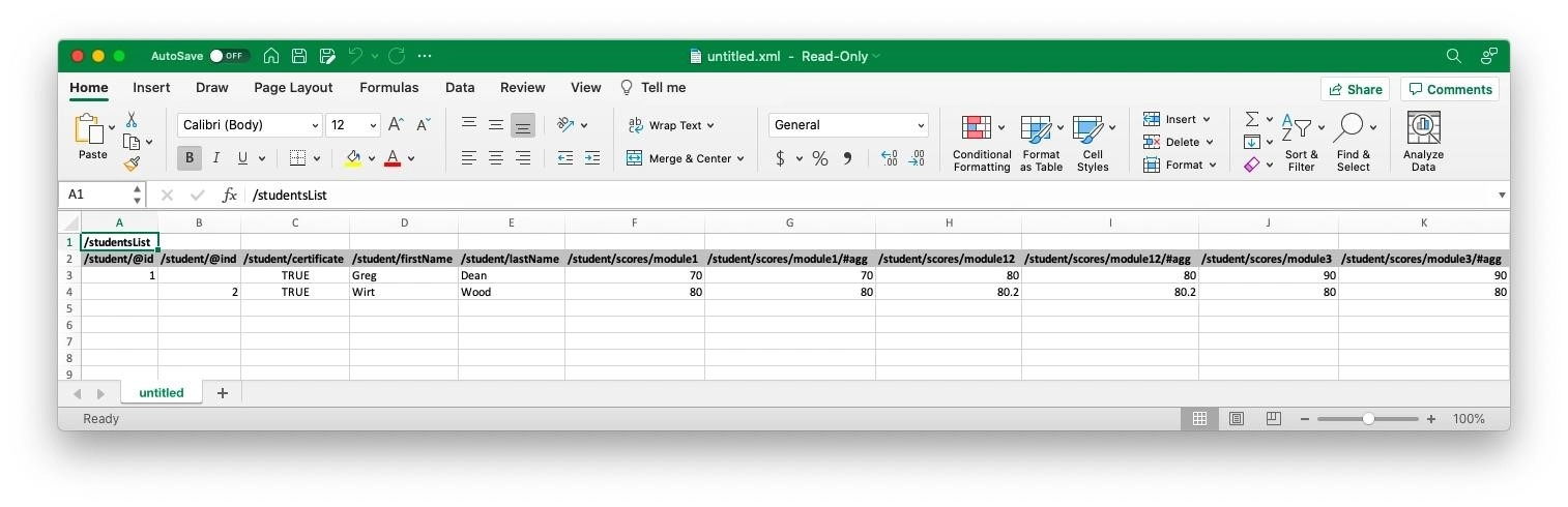 Can I open an XML file in Excel?